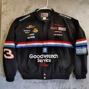 VTG Chase Authentics Dale Earnhardt 3 Nascar Racing Suede Leather Jacket XL Rare
